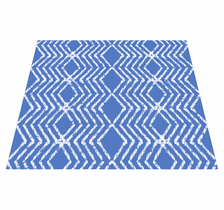 Vinyl Teppich blau zickzack-muster - TenStickers