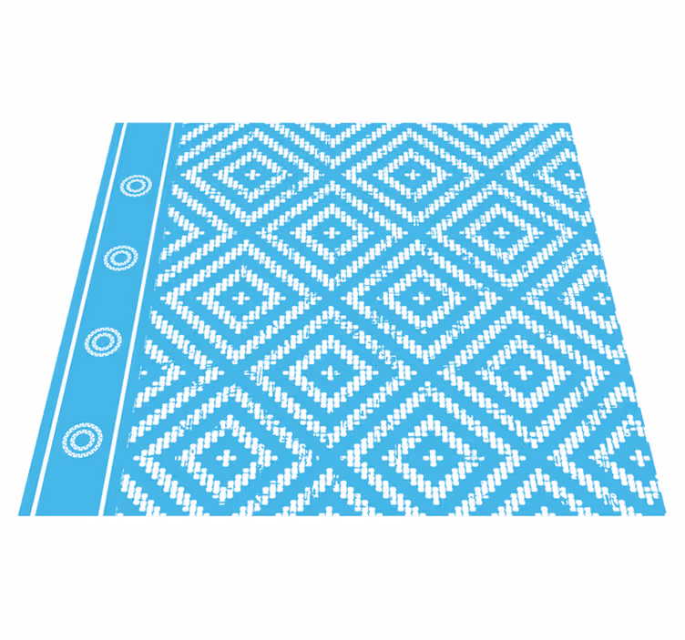 Vinyl Teppich blau modernes Quadratmuster - TenStickers