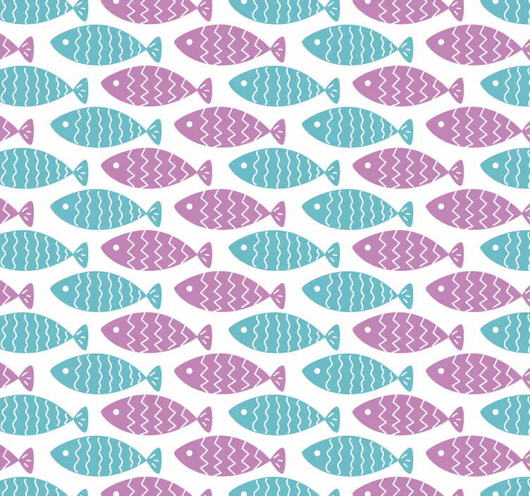 Babyzimmer Tapete geometrisches fischmotiv - TenStickers