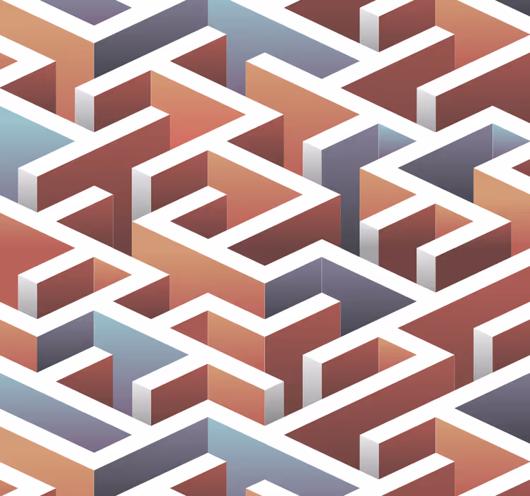 Tapete geometrisch ineinandergreifendes muster - TenStickers