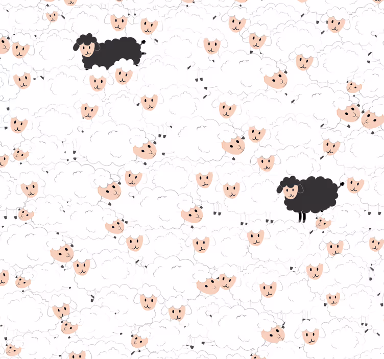 Babyzimmer Tapete schaf-freude-motiv - TenStickers