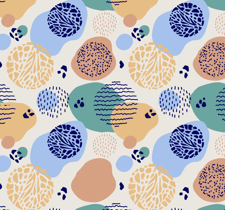 Tapete geometrisch kreisförmige retro-muster - TenStickers