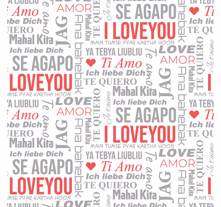 Tapete Schriftzug i love you verschiedene sprachen - TenStickers