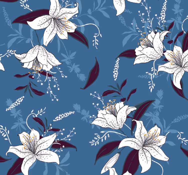 Blumentapete elegante blumenmuster - TenStickers