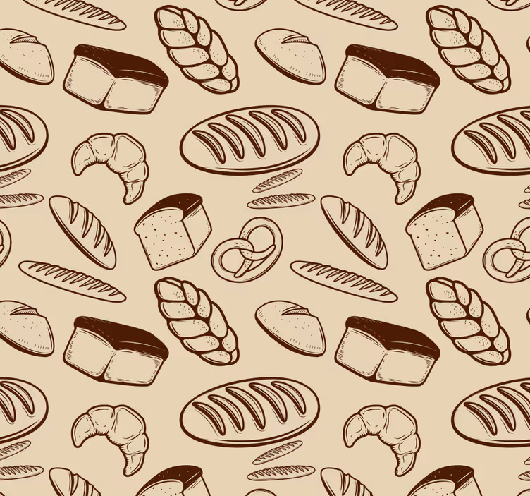 Tapete Küche muster der bäckereielemente - TenStickers