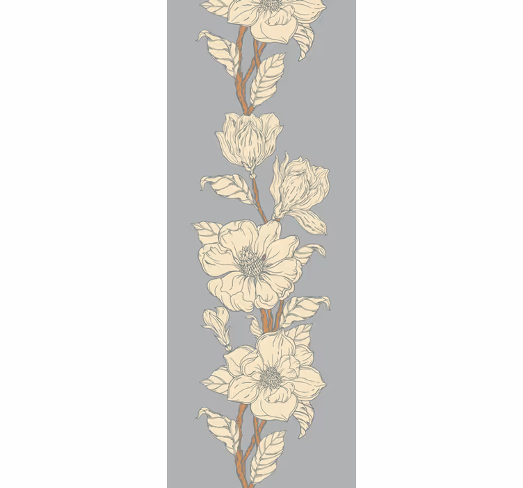 Tapete florale ornamente mit eleganten blumenstreifen - TenStickers