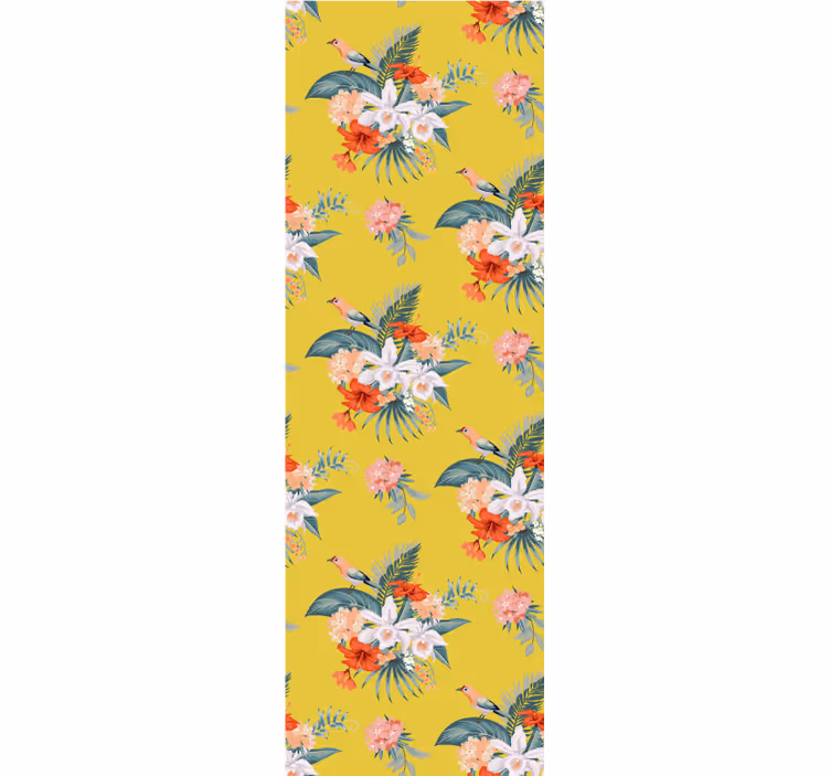 Blumentapete blumenstrauß auf gelbem hintergrund - TenStickers