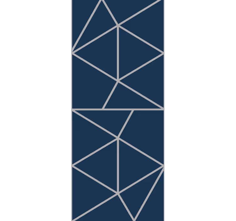 Tapete geometrisch mit feinen blauen linien - TenStickers