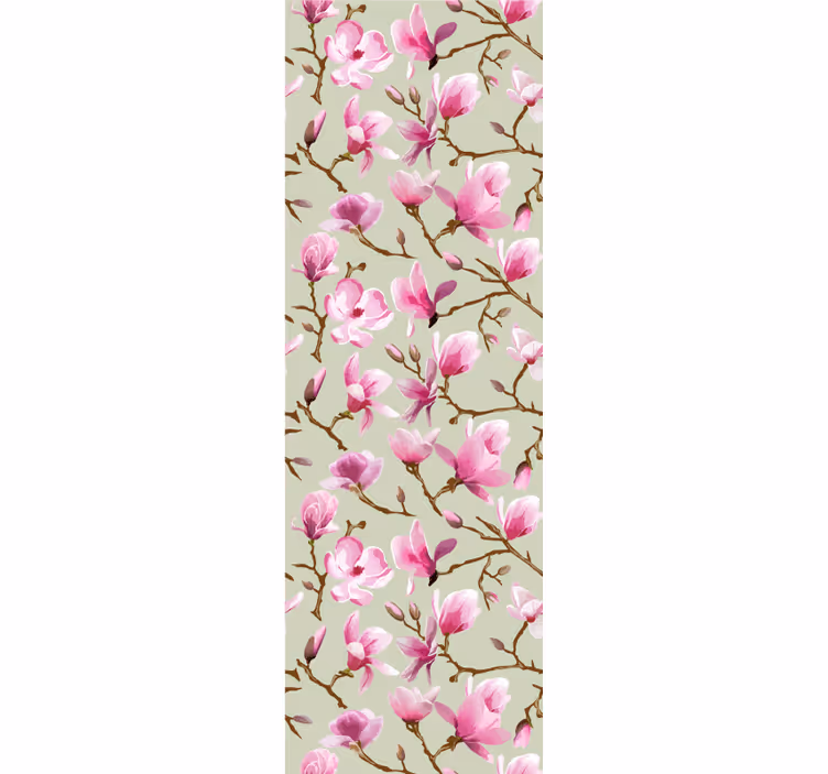 Blumentapete mit rosa blütenzweigen - TenStickers