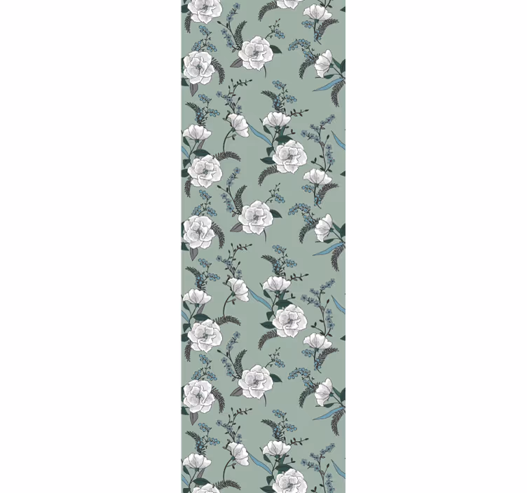 Blumentapete elegantes blühendes grün motiv - TenStickers