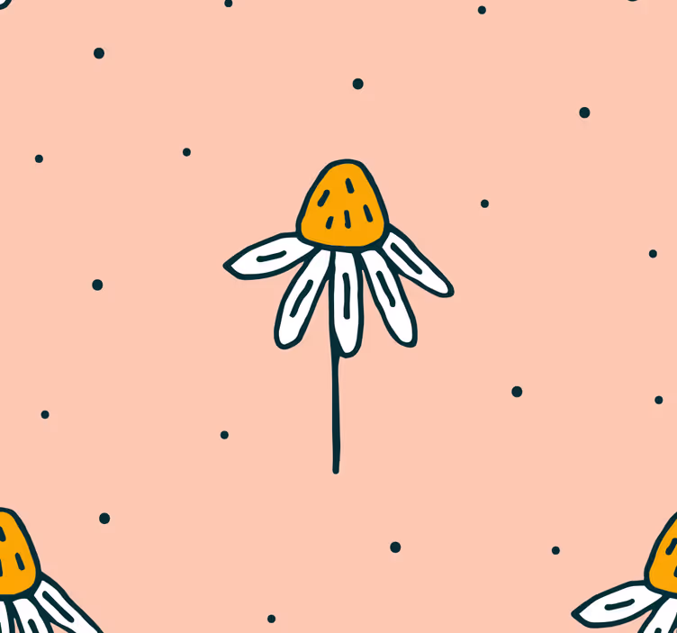 Babyzimmer Tapete gänseblümchenmuster auf rosa hintergrund - TenStickers