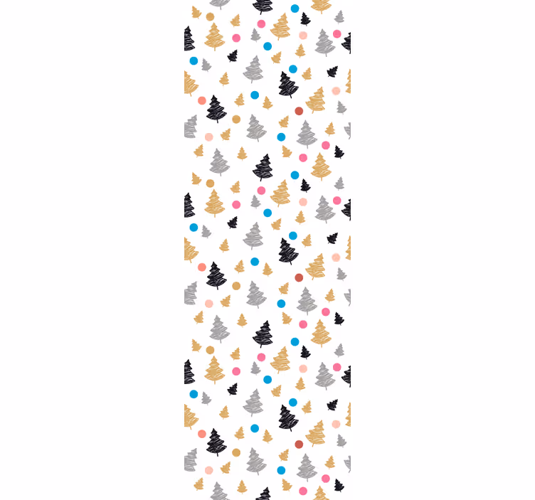 Tapete baum mit buntem kiefernmuster - TenStickers
