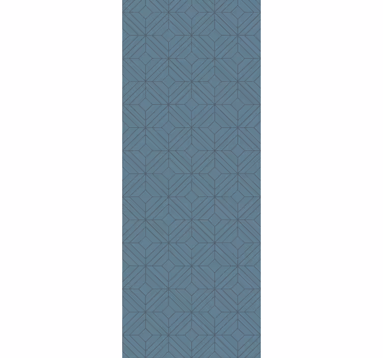 Tapete geometrisch art déco blaue linien - TenStickers