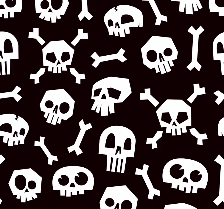 Tapete Halloween schädel und knochen - TenStickers
