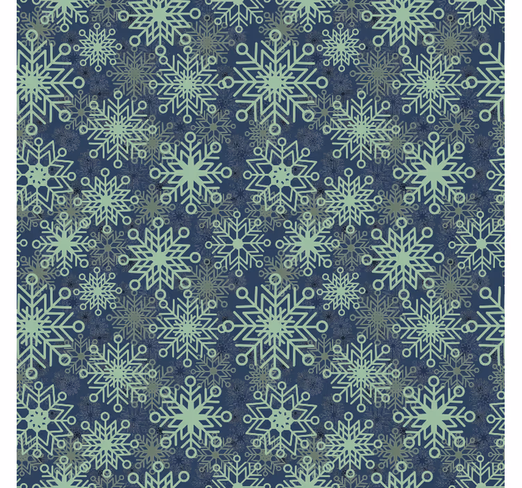 Tapete Weihnachten blaues schneeflockendekor - TenStickers