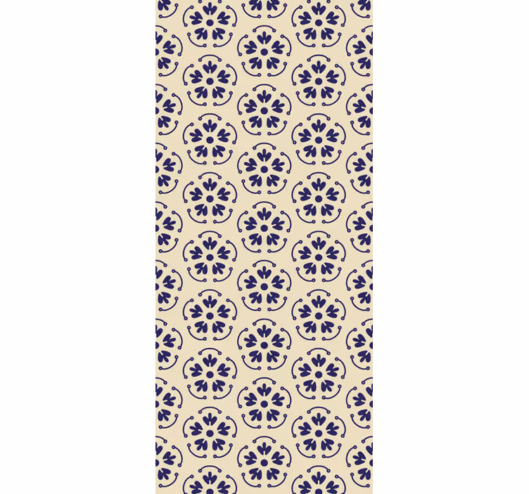 Tapete Florale Ornamente runde blaue motive - TenStickers