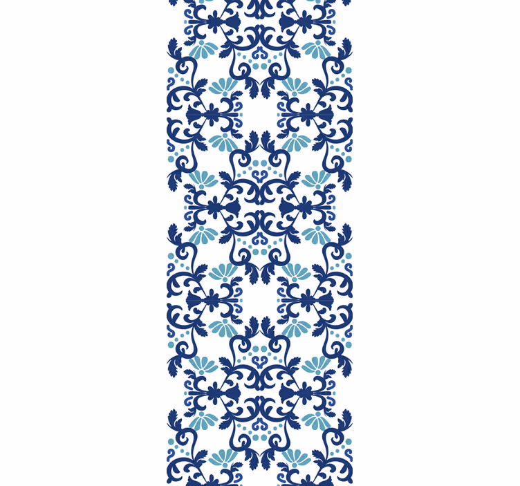 Tapete Fliesenoptik verziertes blaues mosaik - TenStickers