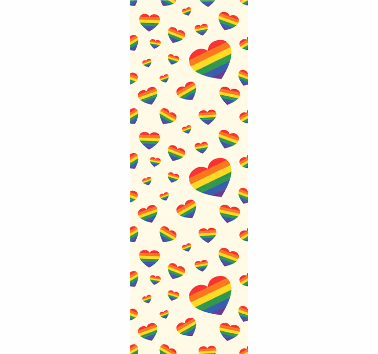 Tapete Jugendzimmer regenbogenherzen-anzeige - TenStickers
