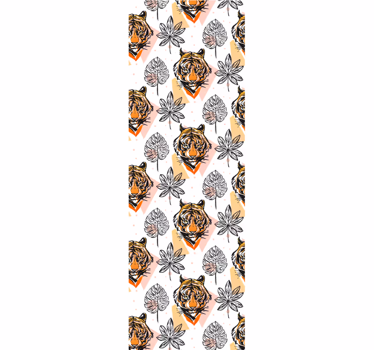 Tiere Tapete florale elemente des tigers - TenStickers
