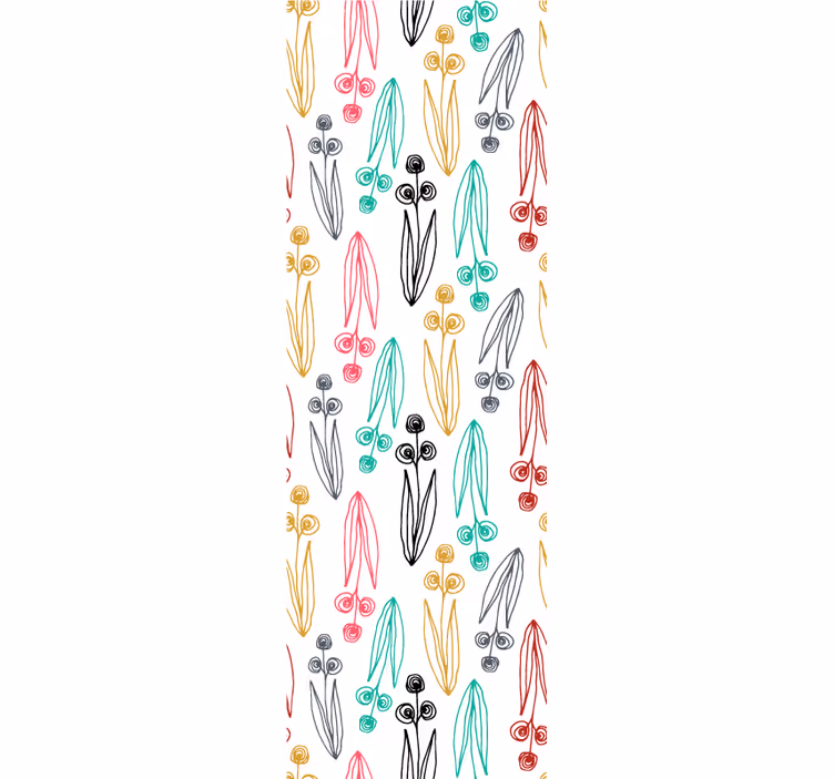 Tapete florale ornamente bunte blumenmuster - TenStickers
