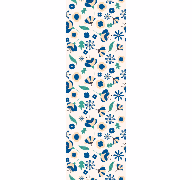 Blumentapete florales blaues muster - TenStickers