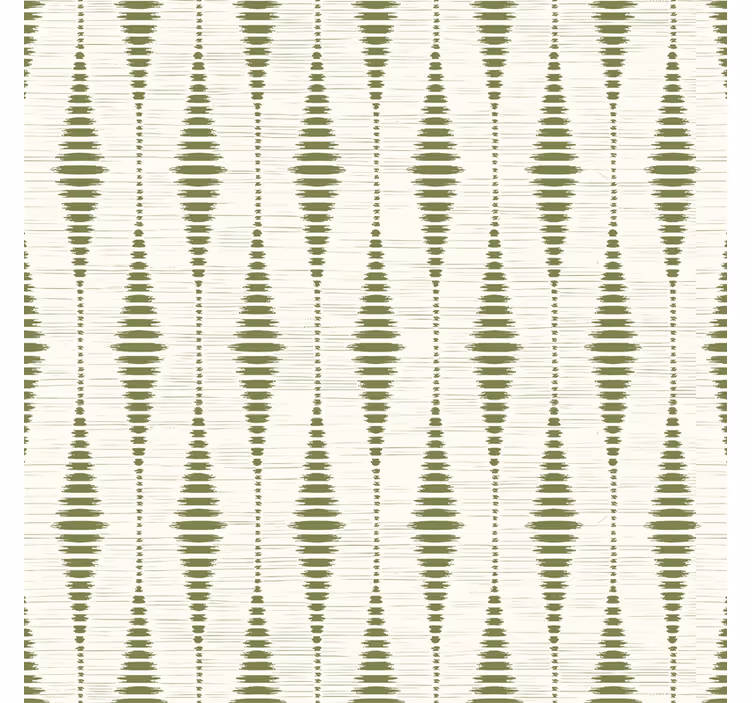 Geometrische Tapete moosgrünes rabaul ikat - TenStickers