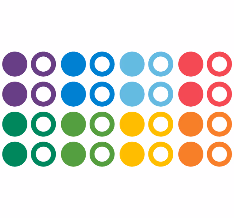 Tapete geometrisch regenbogenfarben kreise - TenStickers