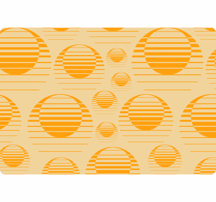 Geometrische tapete mit retro orangefarbenen sonnen - TenStickers