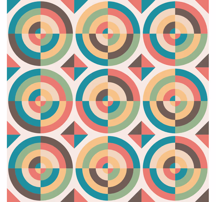 Tapete geometrisch mit retro abstrakten formen - TenStickers