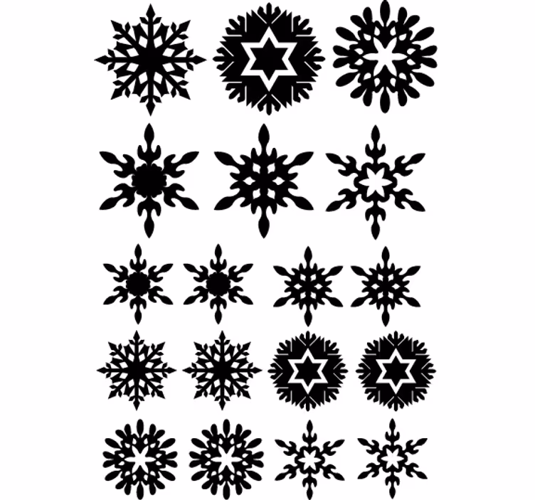 Tapete weihnachten schwarze schneeflocken - TenStickers