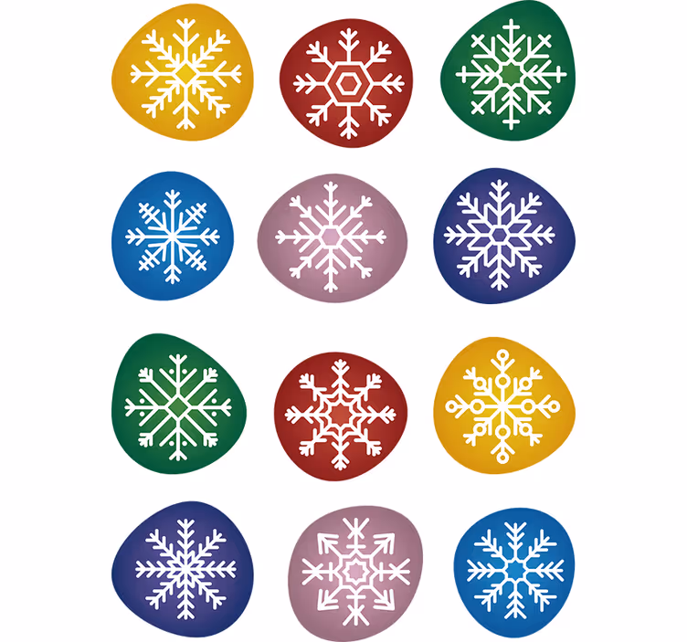 Tapete weihnachten bunte schneeflocken - TenStickers