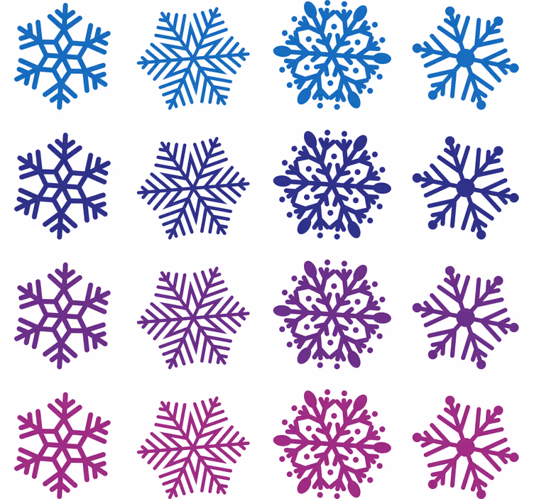 Tapete weihnachten lila und blaue schneeflocken - TenStickers