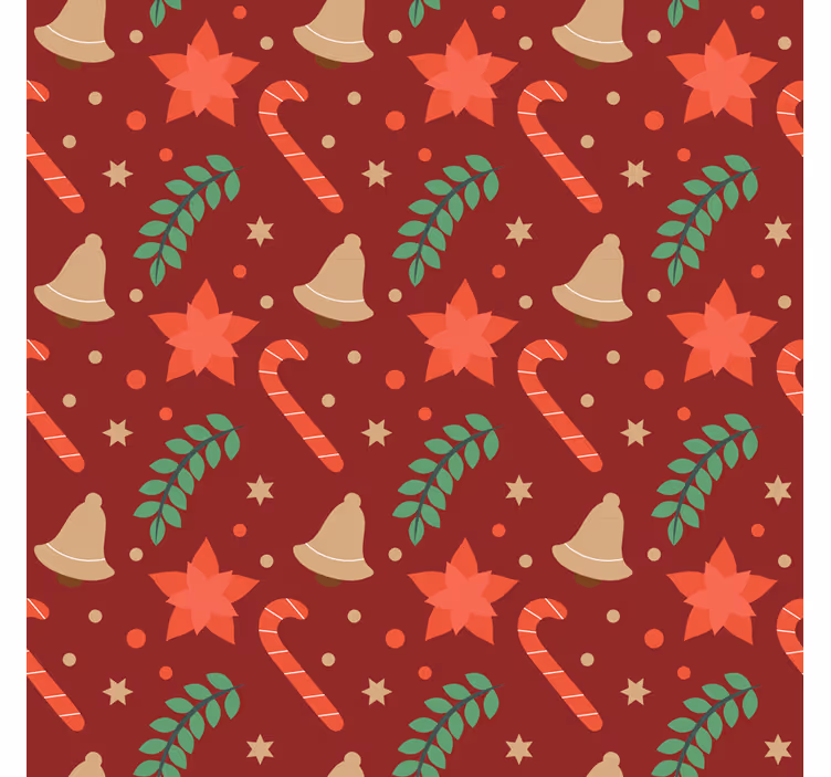 Tapete weihnachten mit weihnachtsbonbon-muster - TenStickers