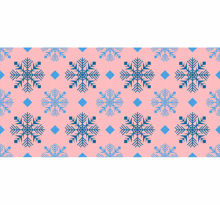 Tapete weihnachten mit pinkblauen schneeflocken - TenStickers