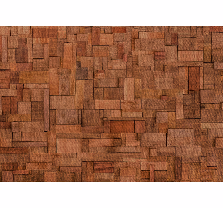 Ornament tapete rustikale unregelmäßige holzsteine - TenStickers