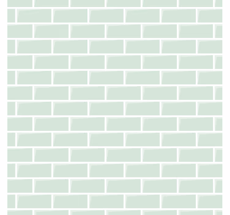 Tapete ziegel mit elegantem grünem muster - TenStickers
