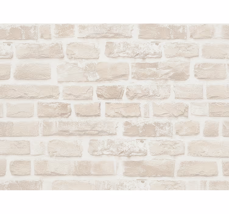 Wohnzimmer tapete in täuschend echtem weißen ziegel - TenStickers