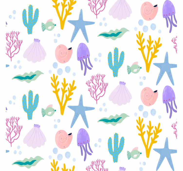 Tapete schlafzimmer mit kindlichem meeresboden-motiv - TenStickers