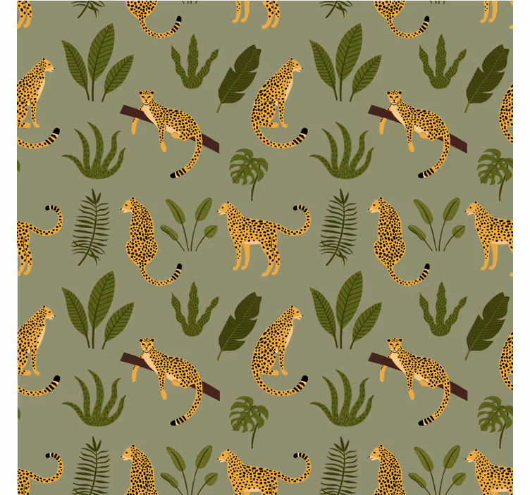 Tapete schlafzimmer im floralen dschungel leoparden design - TenStickers