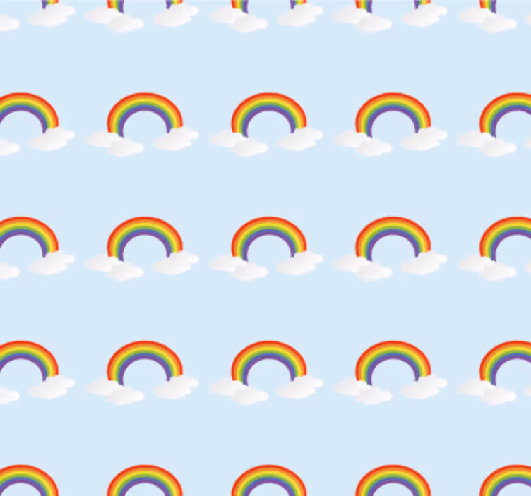 Tapete schlafzimmer bunte regenbogen und wolken - TenStickers