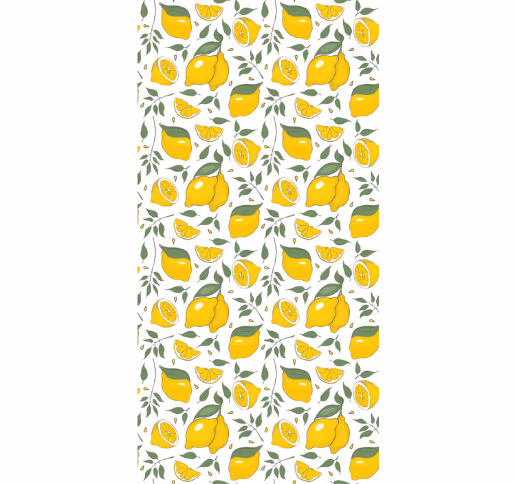 Tapete schlafzimmer zitronen und cremfarbene blumen - TenStickers