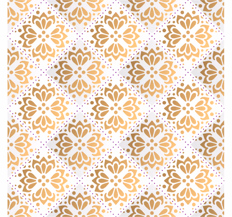Wohnzimmer tapete mit goldenem mandala-muster - TenStickers