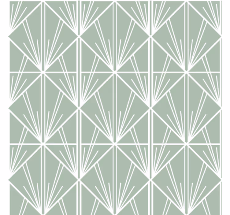 Wohnzimmer tapete grün und weiß art déco - TenStickers