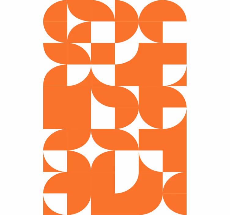 Tapete muster mit orangefarbenem geometrischem kreis - TenStickers