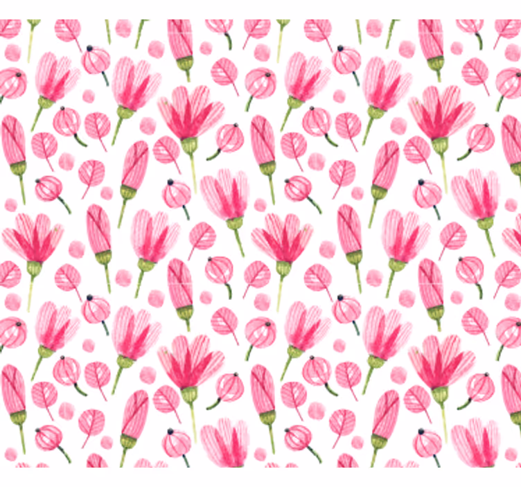 Wohnzimmer tapete mit pinkem blumenmuster - TenStickers