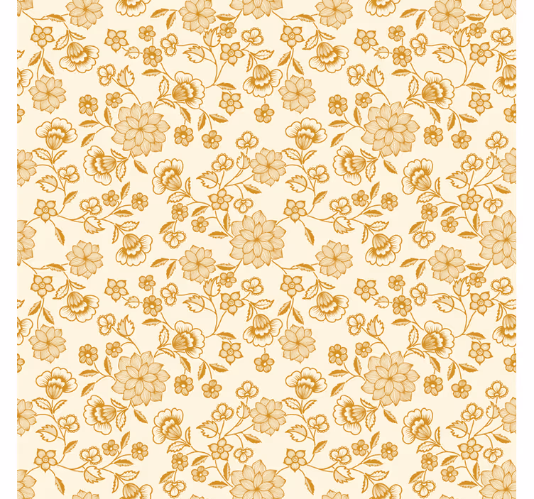 Wohnzimmer tapete floral orange paisley - TenStickers