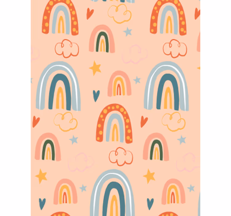 Tapete kinderzimmer sanfte regenbögen pastell - TenStickers