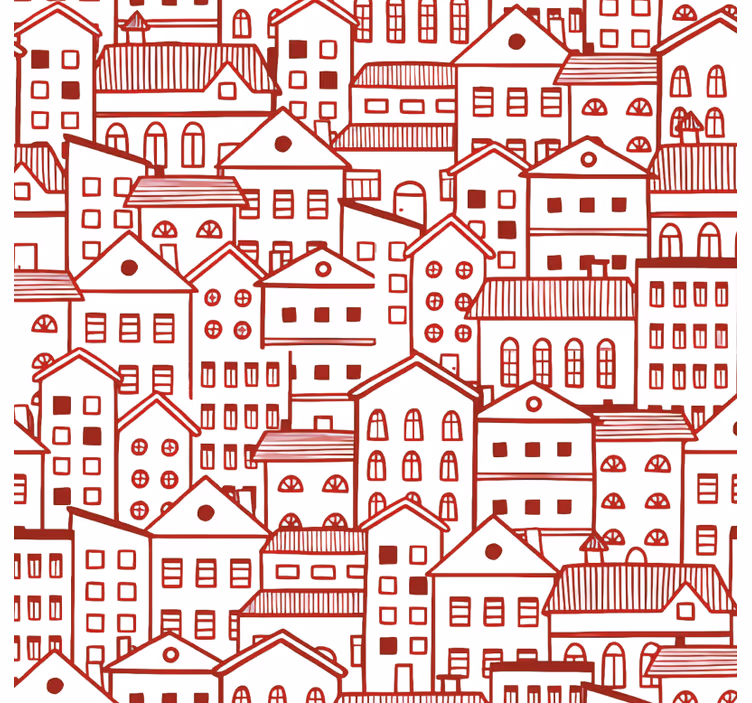 Tapete muster im modernen stadt comic-stil - TenStickers