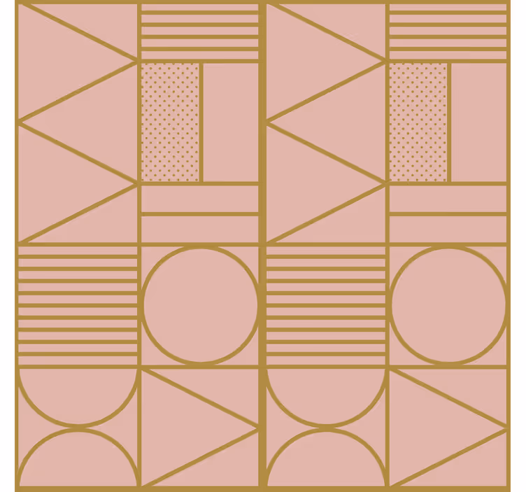 Tapete muster in gold und rosa blockfarben - TenStickers