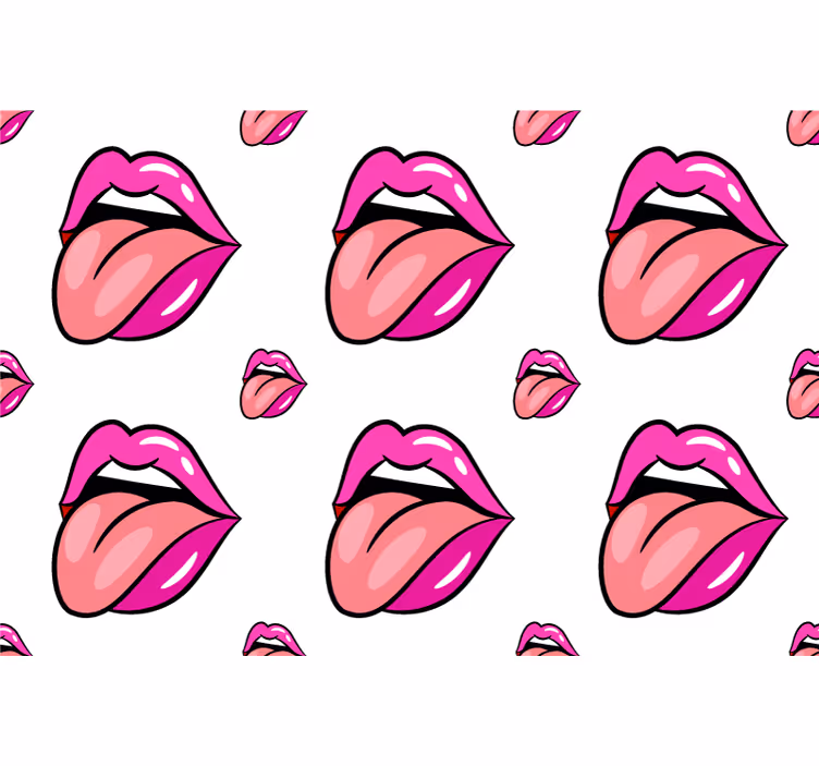 Tapete schlafzimmer mit verspieltem lippenmotiv - TenStickers